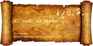 Árpási Hunor névjegykártya
